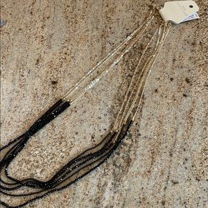 Black and gold beaded necklace